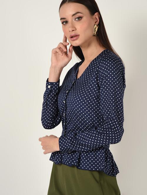 long sleeved polka dots top - 16667885 - Very Small Image - 1