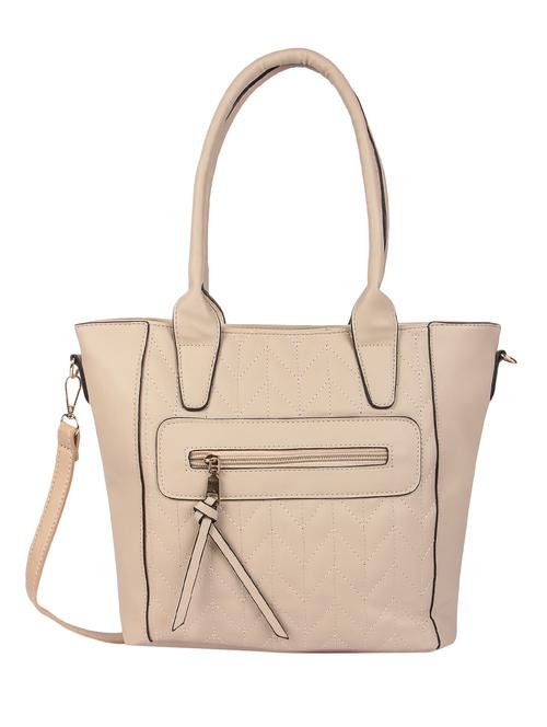 beige leatherette (pu) handbag - 16668234 - Very Small Image - 1