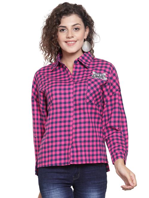 drop shoulder pocket detail checkered shirt - 16668426 - Very Small Image - 1
