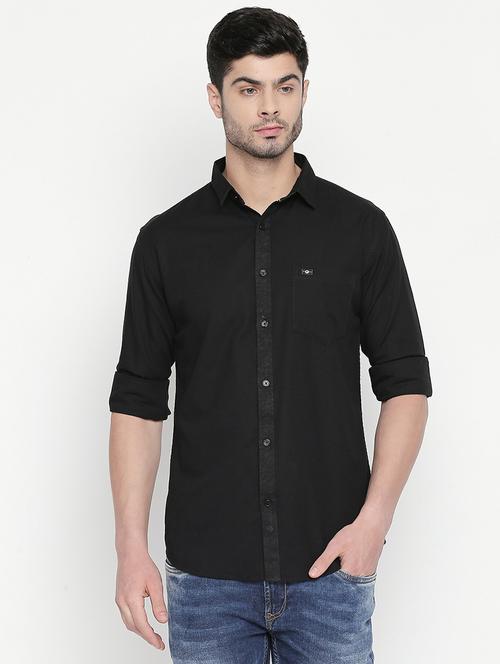 black linen casual shirt - 16670518 - Very Small Image - 1