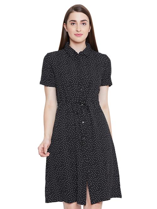 drawstring polka dots a-line dress - 16670604 - Very Small Image - 1