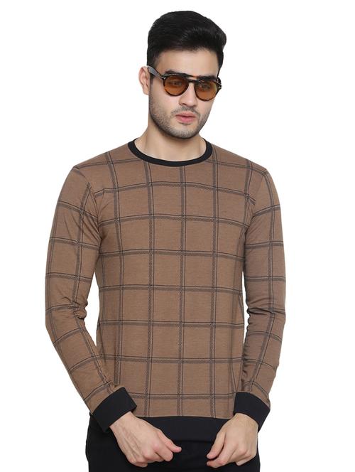 brown checkered t-shirt - 16671212 - Very Small Image - 1