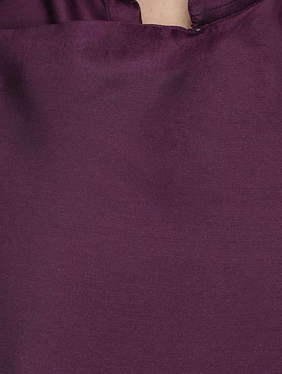 purple dupion solid asymmetrickurta - 16671764 - Standard Image - 3