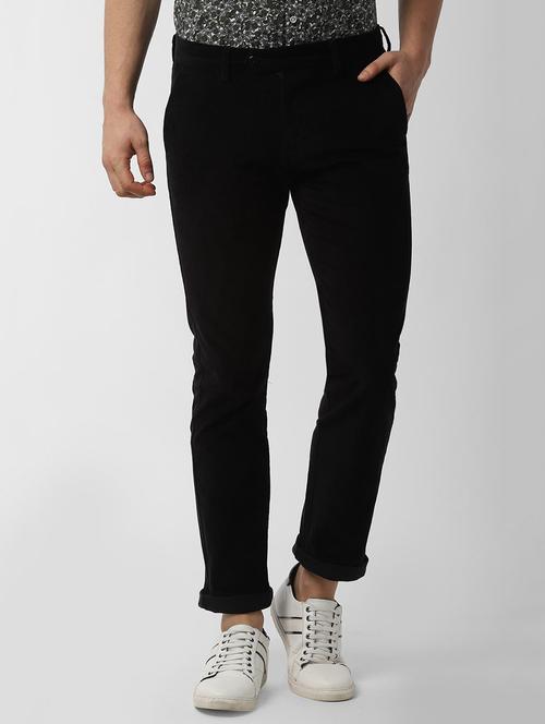 black solid corduroy trouser - 16671997 - Very Small Image - 1