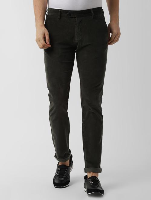 green solid corduroy trousers  - 16672005 - Very Small Image - 1