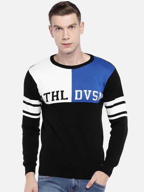 black color block pullover - 16672146 - Very Small Image - 1