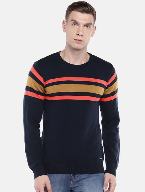 navy blue striped pullover - 16672163 - Very Small Image - 1