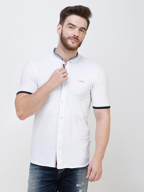 white solid casual shirt - 16673009 - Very Small Image - 1