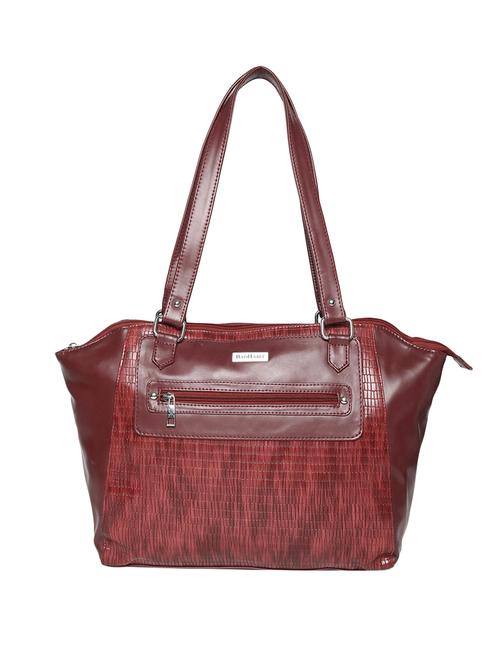 maroon leatherette (pu) handbag - 16674438 - Very Small Image - 1