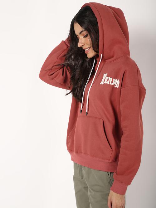 drop shoulder hooded suede pullover - 16675707 - Very Small Image - 1