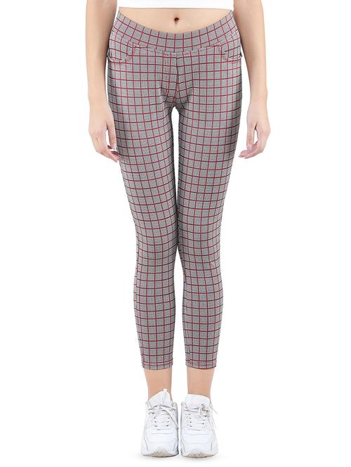 high rise checkered jeggings  - 16676064 - Very Small Image - 1