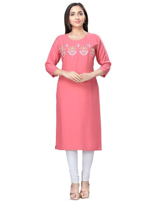 embroidered straight kurta - 16676442 - Very Small Image - 1