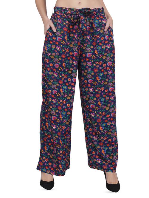 high rise drawstring floral palazzo - 16677013 - Very Small Image - 1