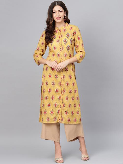 floral printed straight kurta - 16678153 - Very Small Image - 1