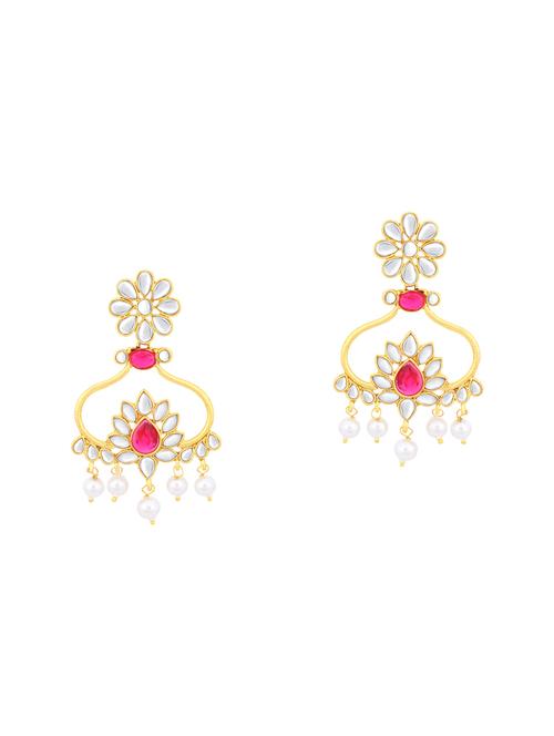 pink metal drop earring - 16678517 - Very Small Image - 1