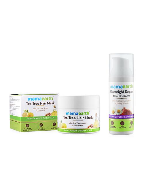 anti dandruff tea tree hair mask with tea tree and lemon oil , 200ml  and skin repair night cream - 16679535 - Very Small Image - 1