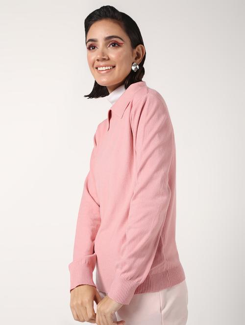 embellished neck cape detail wool blend pullover - 16680913 - Very Small Image - 1