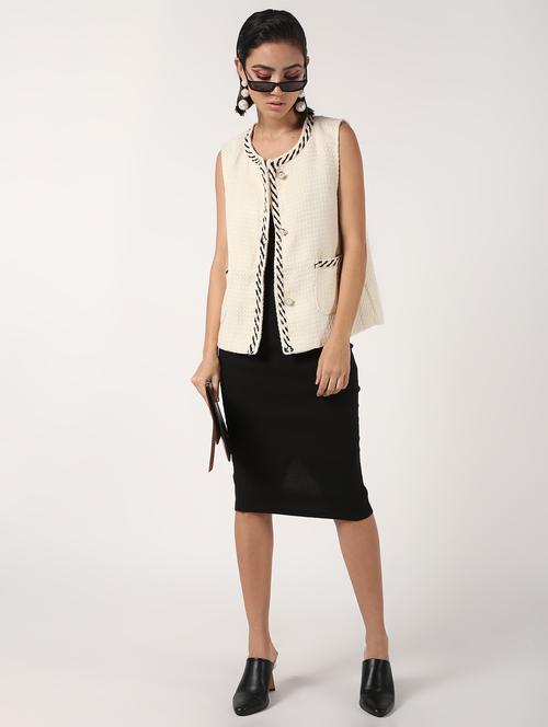 cord embellished pocket slit wool coat - 16680936 - Very Small Image - 1