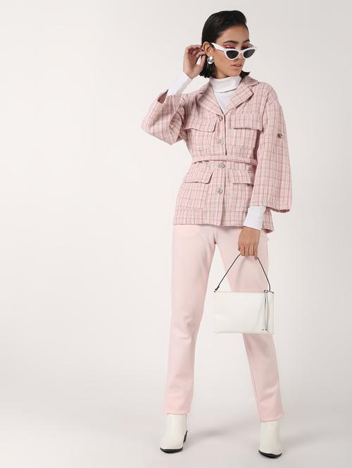 lapel neck tie back wool coat - 16680939 - Very Small Image - 1