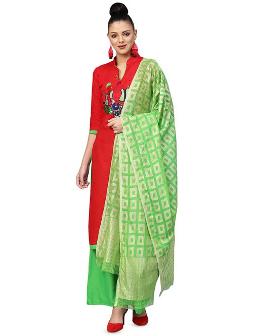 yoke embroidered unstitched suit - 16681293 - Very Small Image - 1