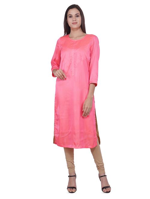 fuchsia solid kurta - 16684172 - Very Small Image - 1