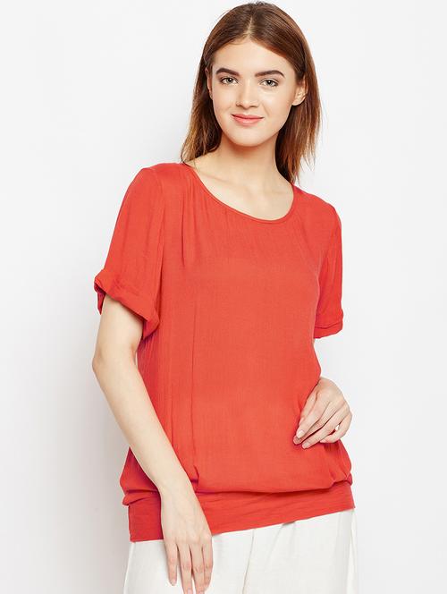 round neck blouson top  - 16684560 - Very Small Image - 1
