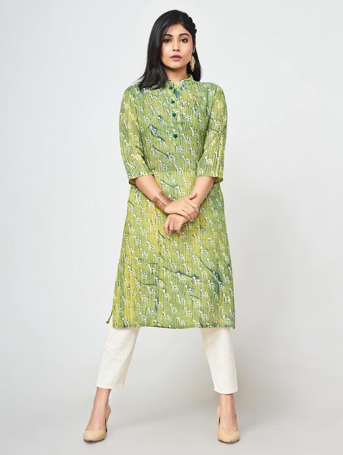 printed straight kurta - 16684623 - Very Small Image - 1