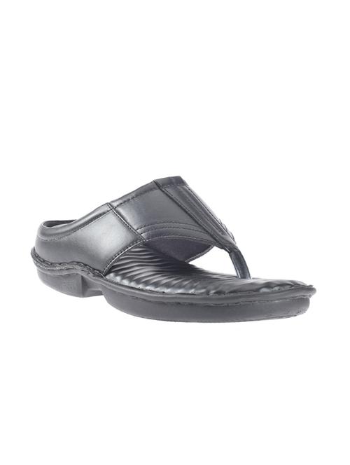 black leatherette toe separator slippers - 16685539 - Very Small Image - 1