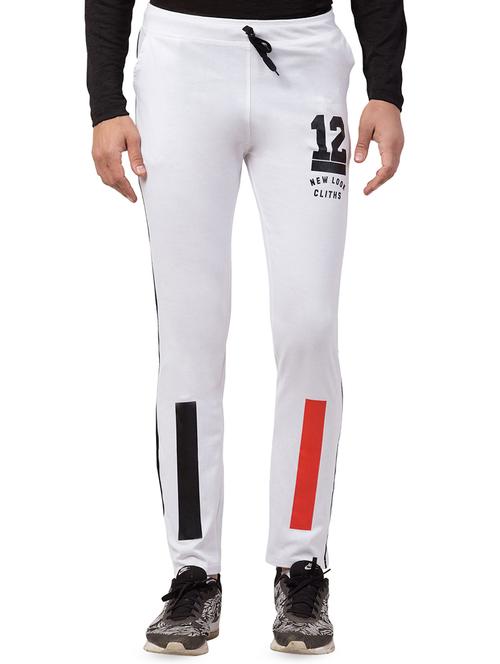 white printed full length track pant - 16690103 - Very Small Image - 1
