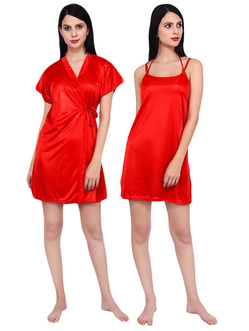 tie knot halter neck nightwear set - 16695044 - Very Small Image - 1