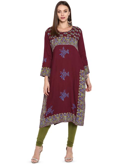 women's straight kurta - 16696301 - Very Small Image - 1