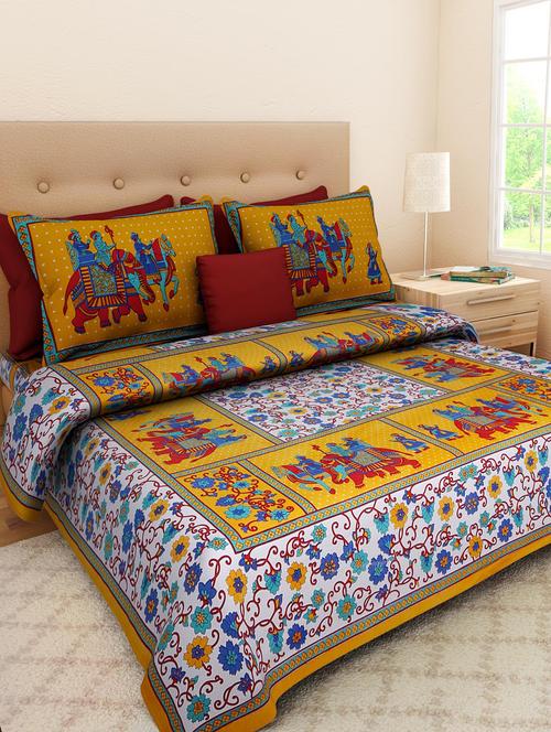  cotton double bedsheet with 2 pillow cover - 16698195 - Very Small Image - 1