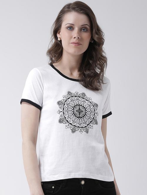 contrast bind round neck tee  - 16698795 - Very Small Image - 1