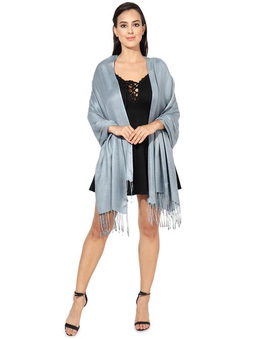 blue viscose stole - 16698868 - Very Small Image - 1