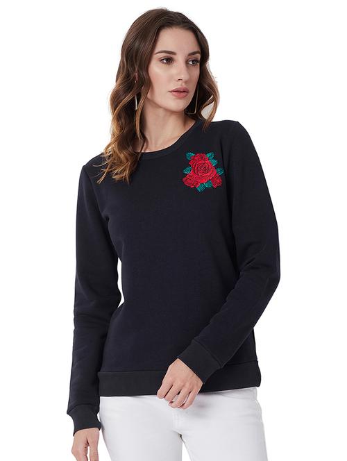 embroidered detail round neck sweatshirt - 16700028 - Very Small Image - 1