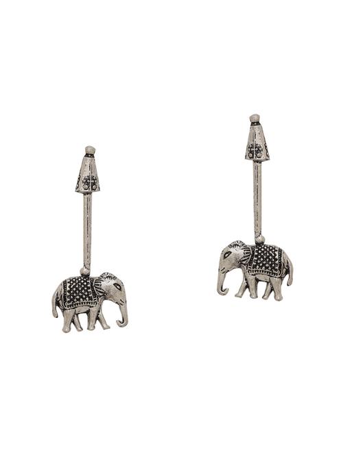 silver brass drop earring - 16700057 - Very Small Image - 1