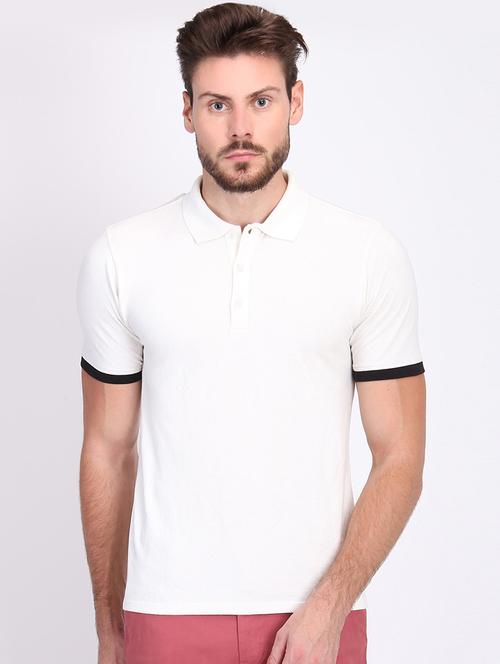 white solid polo t-shirt - 16700913 - Very Small Image - 1
