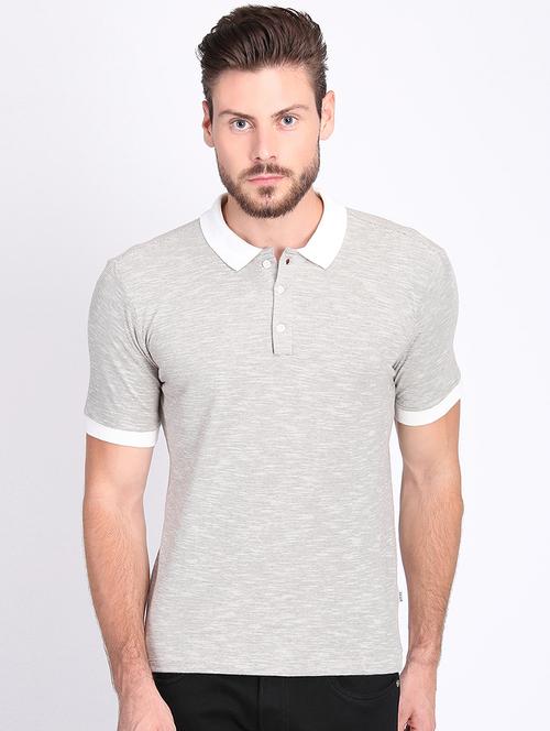 grey self design t-shirt - 16700915 - Very Small Image - 1