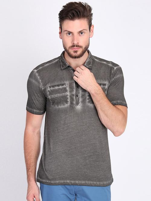 grey solid pocket t-shirt - 16700916 - Very Small Image - 1