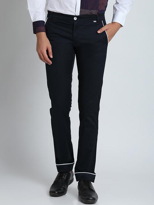 dark blue solid chinos - 16701015 - Very Small Image - 1