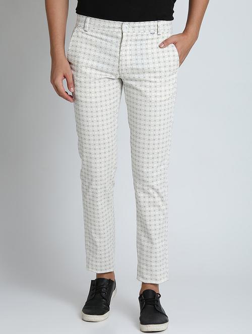 white printed chinos  - 16701028 - Very Small Image - 1