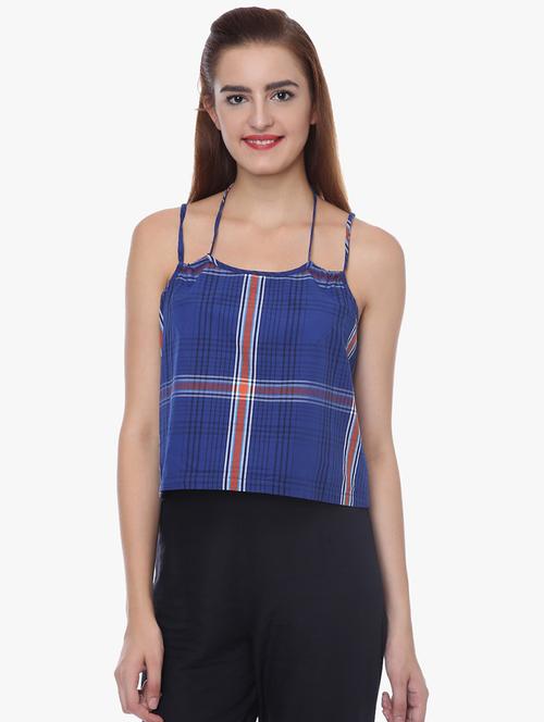 halter neck checkered crop top  - 16701150 - Very Small Image - 1
