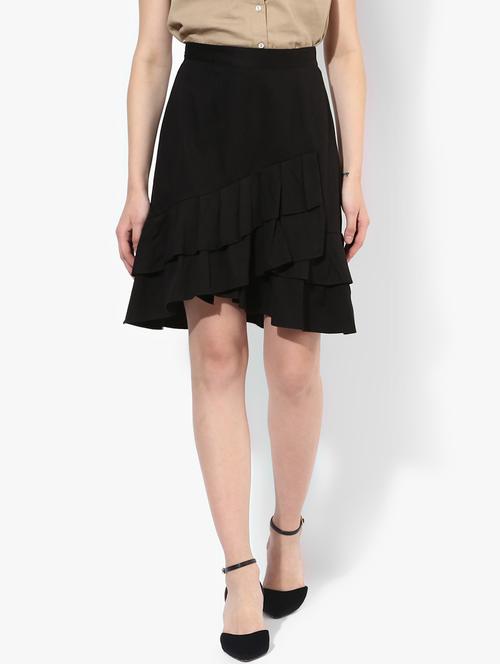 high rise gathered hem asymmetric skirt - 16701532 - Very Small Image - 1