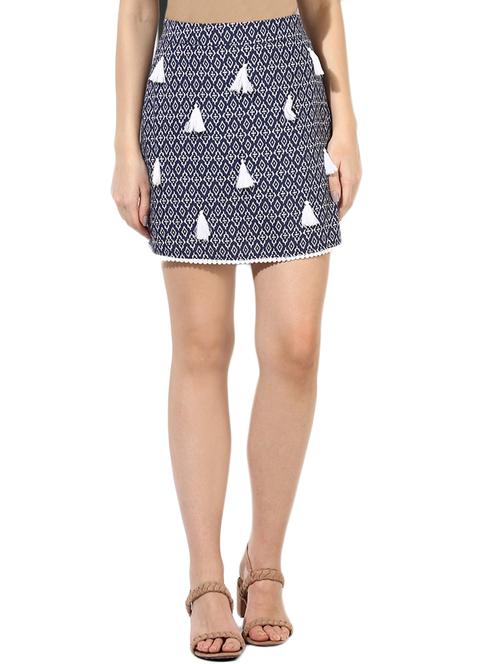 contrast lace tassel detail a-line skirt - 16701542 - Very Small Image - 1