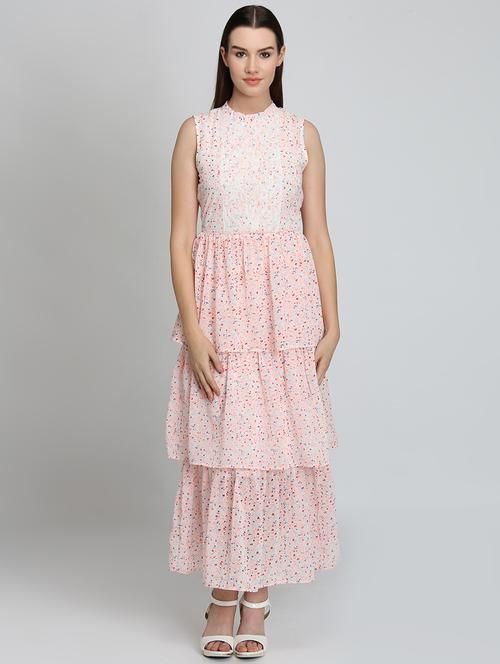 crew neck layered maxi dress  - 16701642 - Very Small Image - 1
