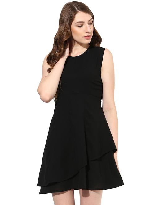 round neck layered a-line dress - 16701665 - Very Small Image - 1