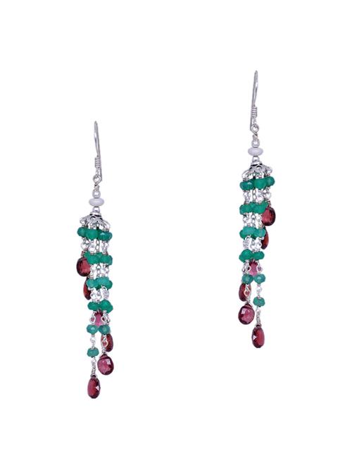 red silver drop earring - 16703616 - Very Small Image - 1