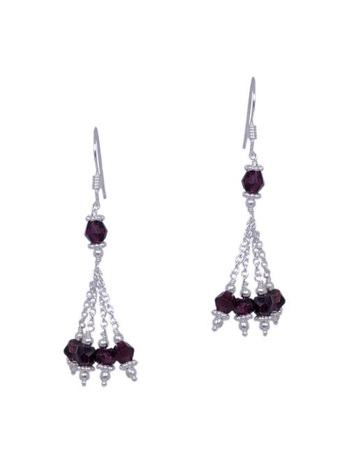red silver drop earring - 16703677 - Very Small Image - 1
