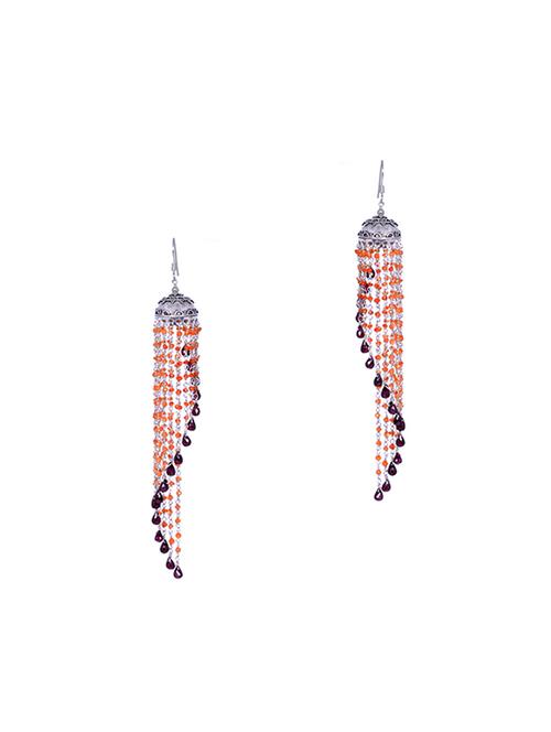 red silver drop earring - 16703727 - Very Small Image - 1