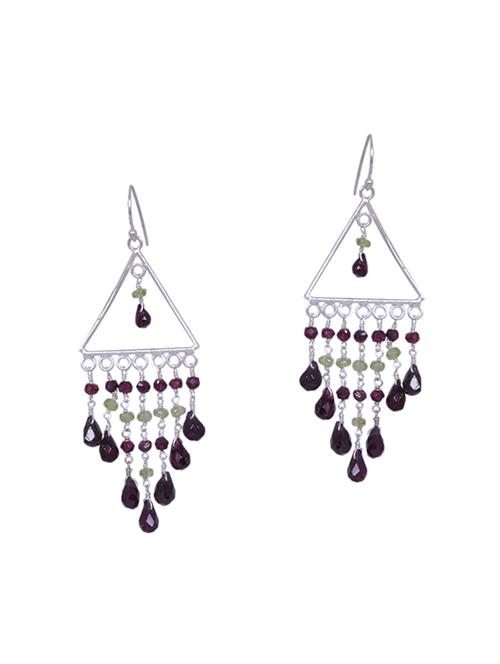 red silver drop earring - 16703748 - Very Small Image - 1